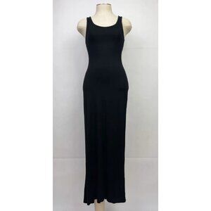 Womens Black Tank Dress Size XS Maxi Sleveless T-Shirt H&M Long Jersey Dress